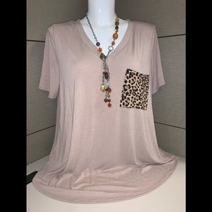 ZENANA t-shirt w/pocket 1X